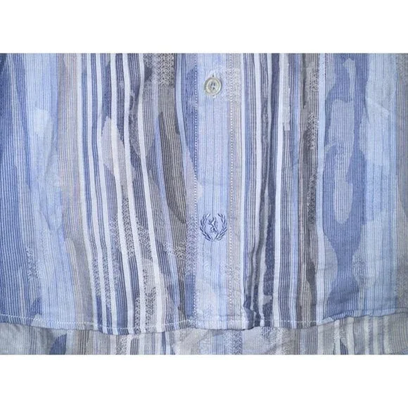 Bugatchi UOMO mens shirt Classic Fit, Blue Camo, 80% cotton & 20 % Linen‎ - Picture 8 of 11